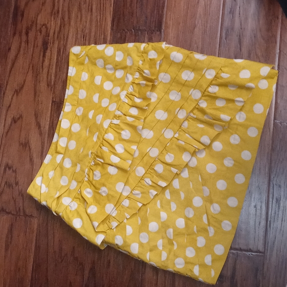 Anthropologie Leifsdottir Polka Dot Mustard Gold Ruffle Tiered Skirt 8 - Picture 1 of 8